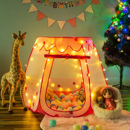 Crayline pop up princess tent with star light creates magical evenings for imagination and calm play.