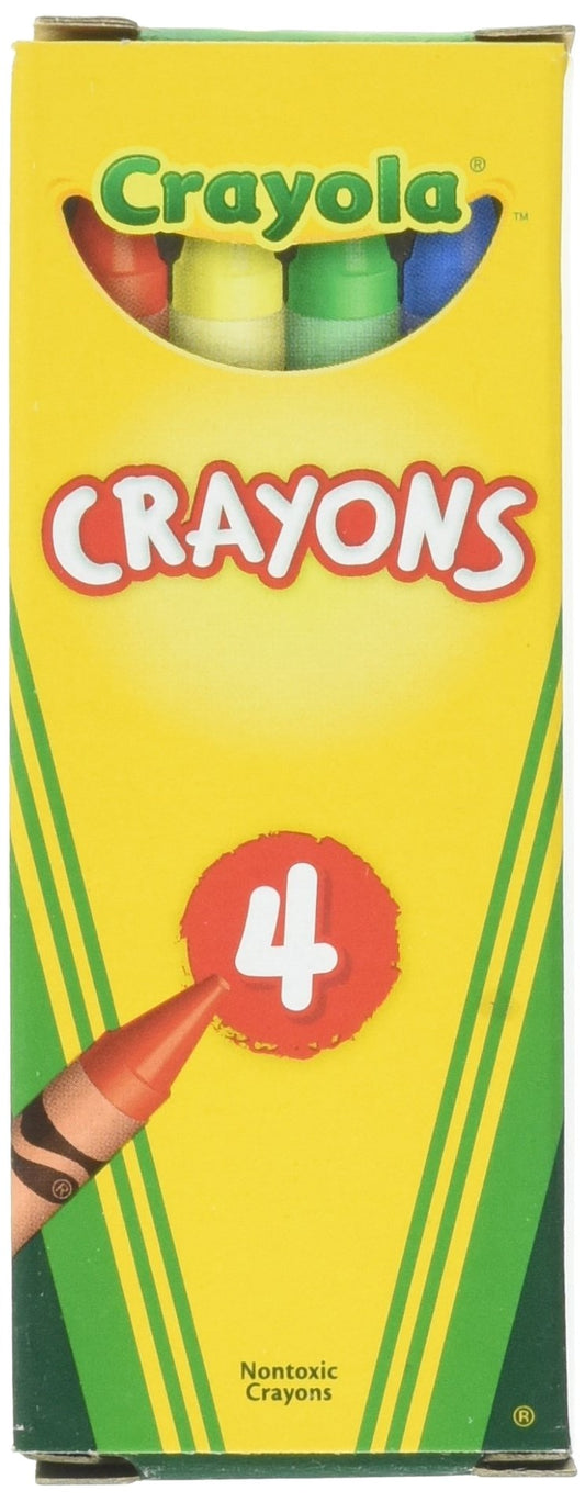 Crayola 4-ct crayons in a party-favor box, ideal for treats, crafts, and classroom activities.