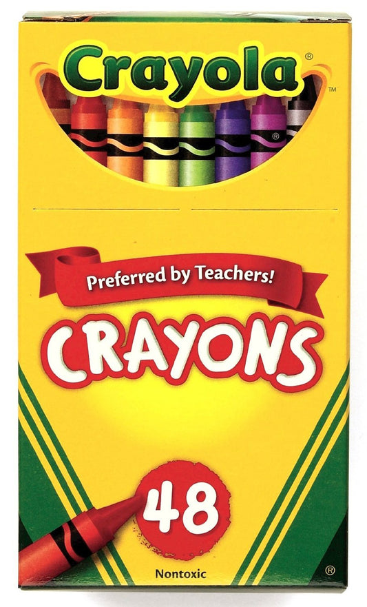 Crayola 48ct crayons pack 2 color swatches highlight broad shade range