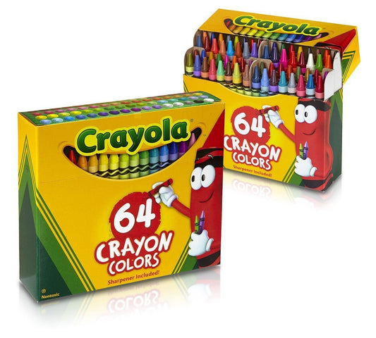 Crayola 64-count crayons pack of 2 for vibrant colors and easy shading.