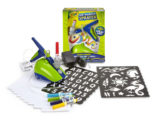Crayola Air Marker Sprayer dispensing ink for smooth color application.