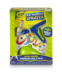 Crayola Air Marker Sprayer setup for easy start to airbrush art on paper.