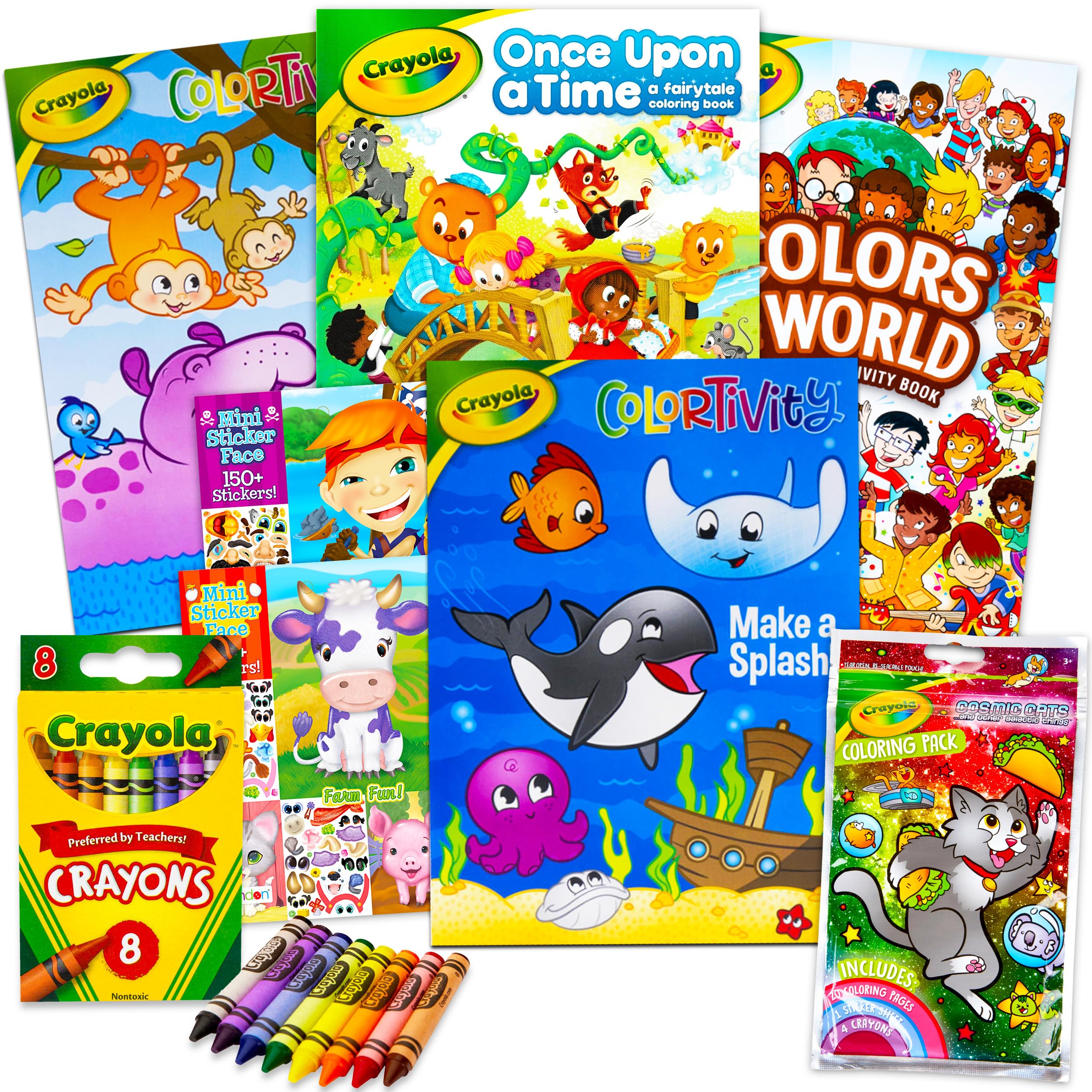 Crayola coloring bundle cover with vibrant animals for kids' creative exploration