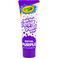 Crayola bathtub fingerpaint packaging shows five ready-to-use colors for family fun.