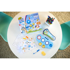 Compact, travel-friendly Bluey stamping activity kit