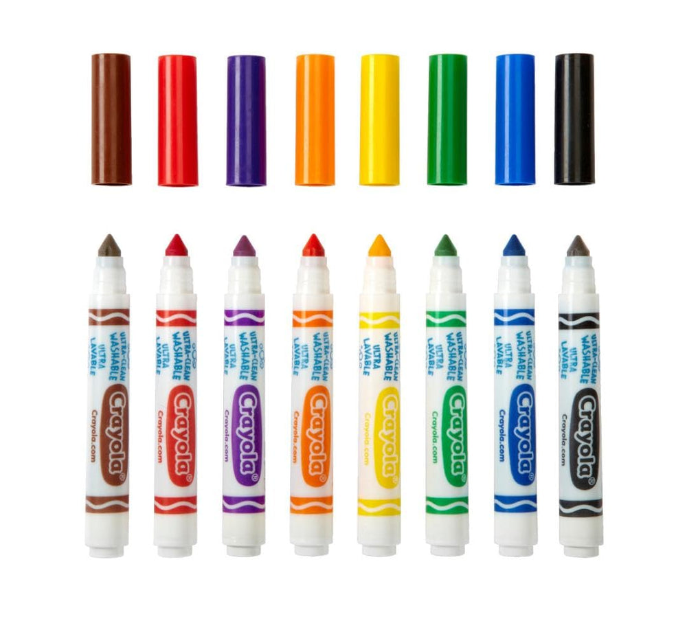 Crayola broad line classpack 200ct non-toxic markers for ages 3 and up.