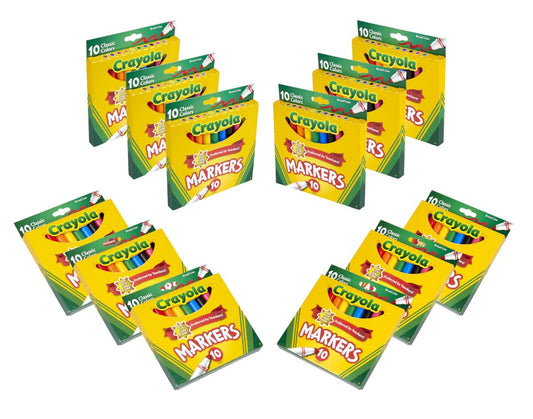 Crayola Broad Line Markers 12pk with bold tips for classroom art projects.