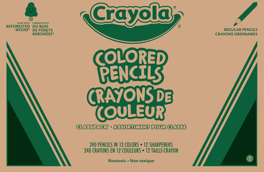 Crayola Classpack 240ct pencils in an organized storage box for quick color access.