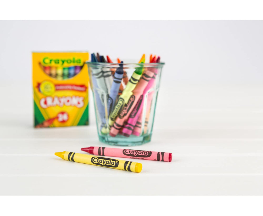Crayola classroom-pack crayons shown in a sturdy box, ready for busy school days.