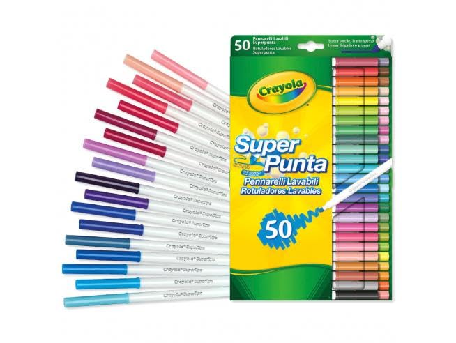 Crayola clear reusable pouch provides portable storage for markers.