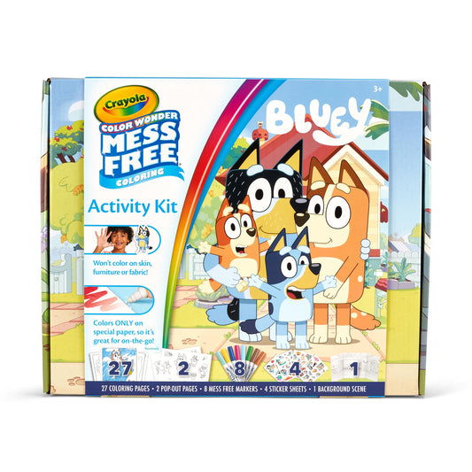 Crayola Color Wonder Bluey activity kit packaging for travel fun