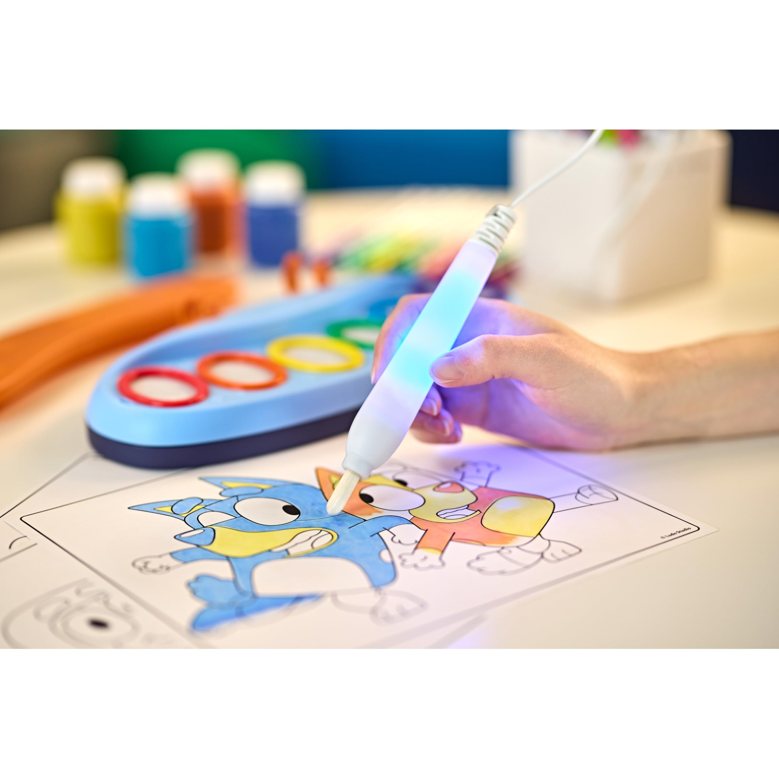 Crayola Color Wonder Bluey characters prints spark imaginative, storytelling artwork.