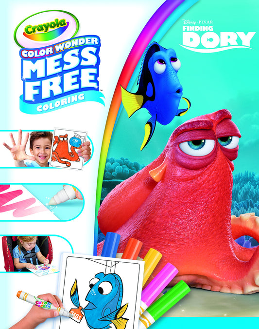 Crayola Color Wonder Disney Finding Dory coloring book cover showing mess-free fun for kids