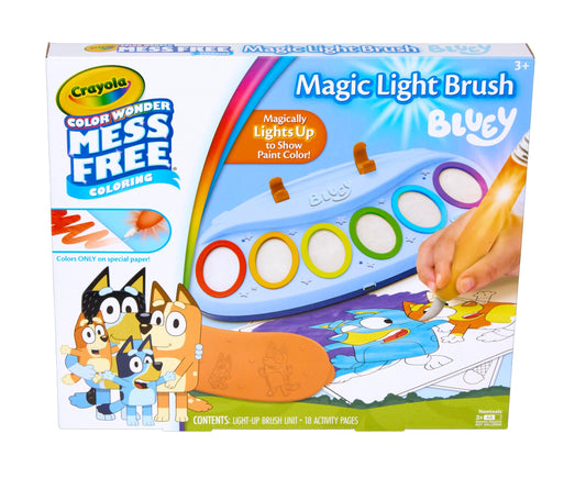 Crayola Color Wonder Magic Light Brush with glow tip for a mess-free painting session.