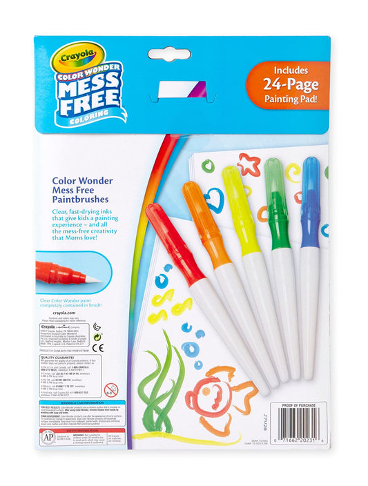 Crayola Color Wonder painting paper pages designed to reveal color only on Color Wonder paper