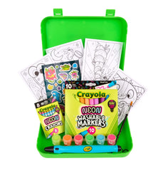 Crayola Coloring Pages included to spark imagination with neon accents.