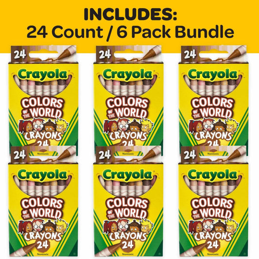 Crayola Colors of the World 24-count crayons ready for art projects.