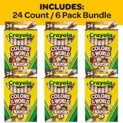 Crayola Colors of the World 24-count crayons ready for art projects.