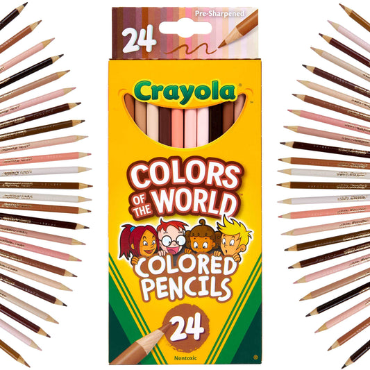 Crayola Colors of the World skin-tone swatches show diverse shades for inclusive art