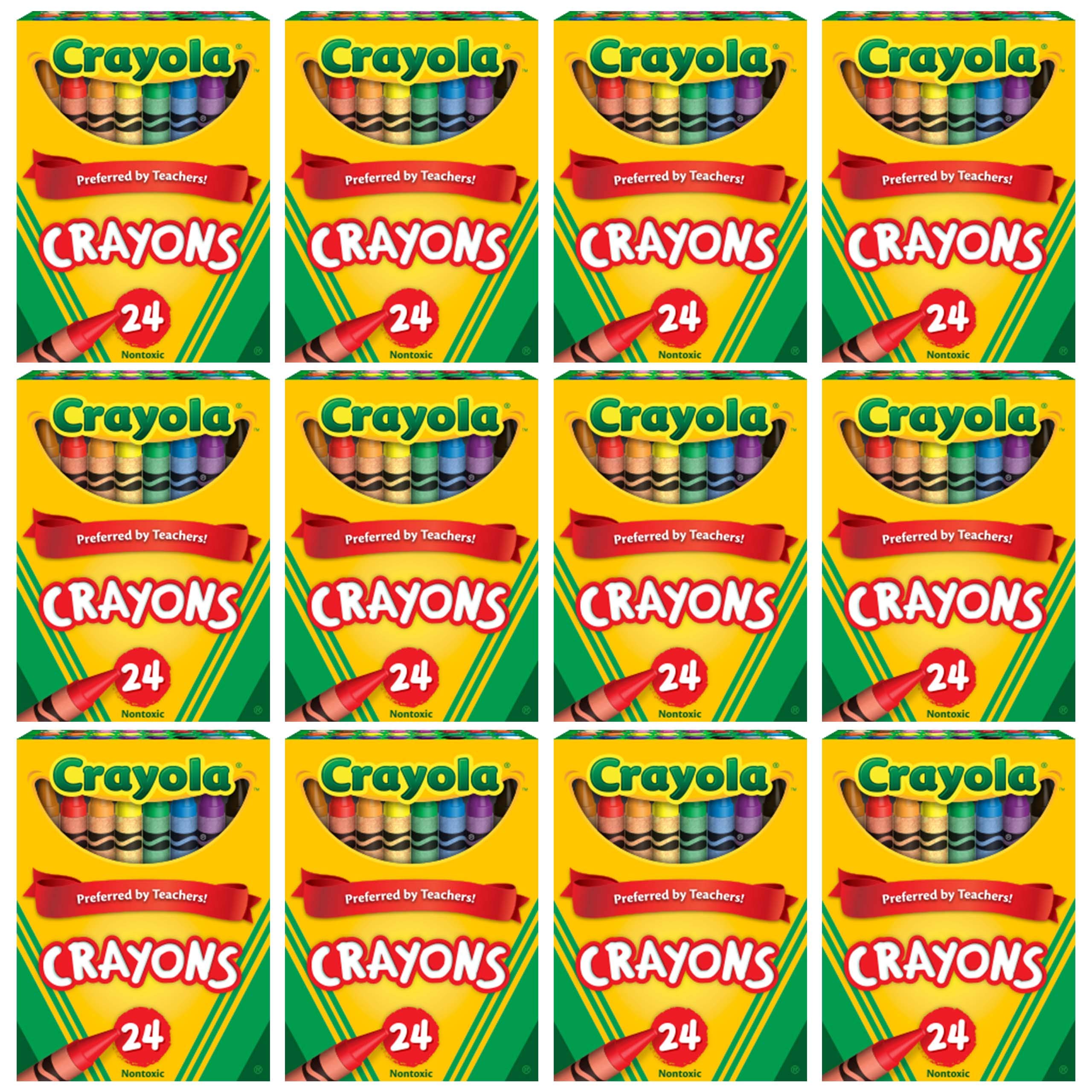 Crayola bulk crayons in 24-count boxes ready for classroom projects