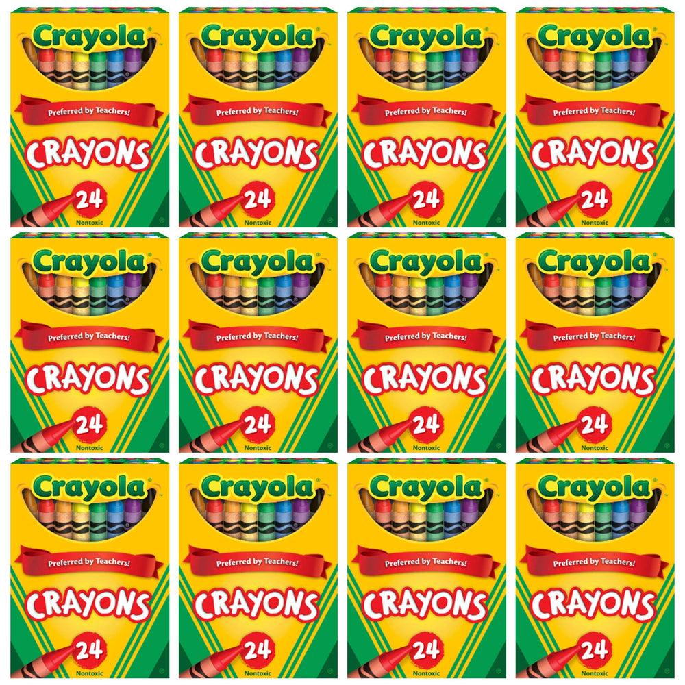Crayola bulk crayons in 24-count boxes ready for classroom projects