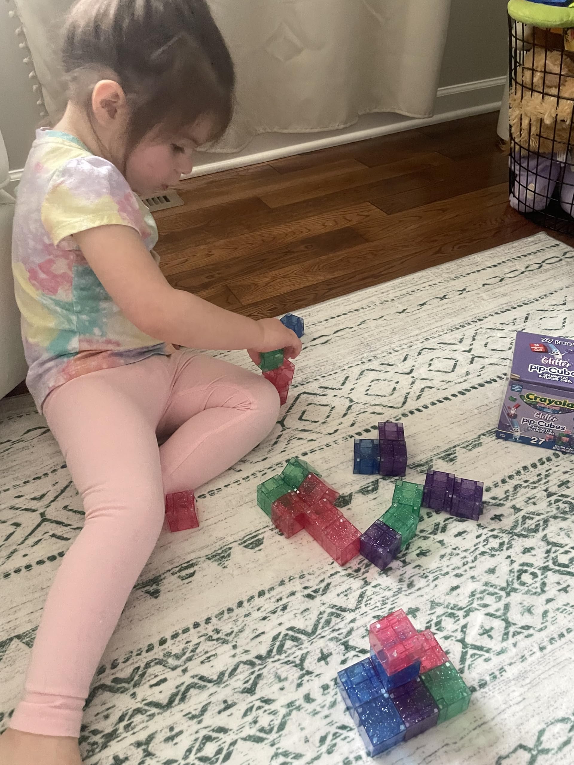 CreateOn Crayola Glitter Magnetic PIP Cubes kid-friendly magnetic play