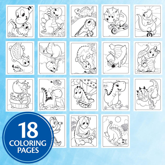 Close-up of dinosaur line art on Color Wonder page showing clear, bold outlines for coloring