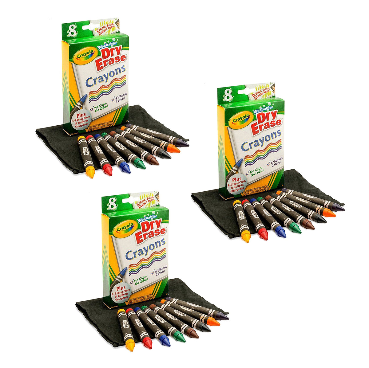Crayola dry-erase crayons pack close-up with vibrant colors for whiteboard use