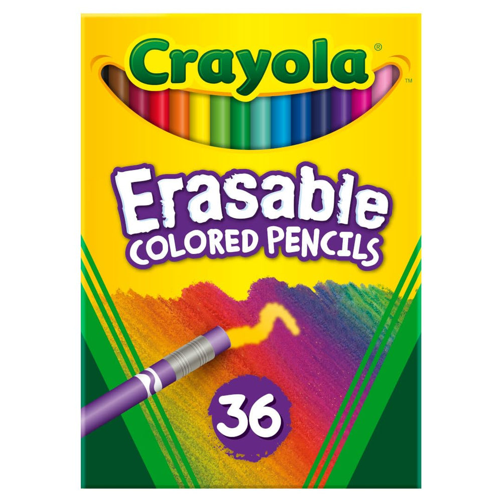 Crayola Erasable Pencils 36ct in box for easy access and color variety.