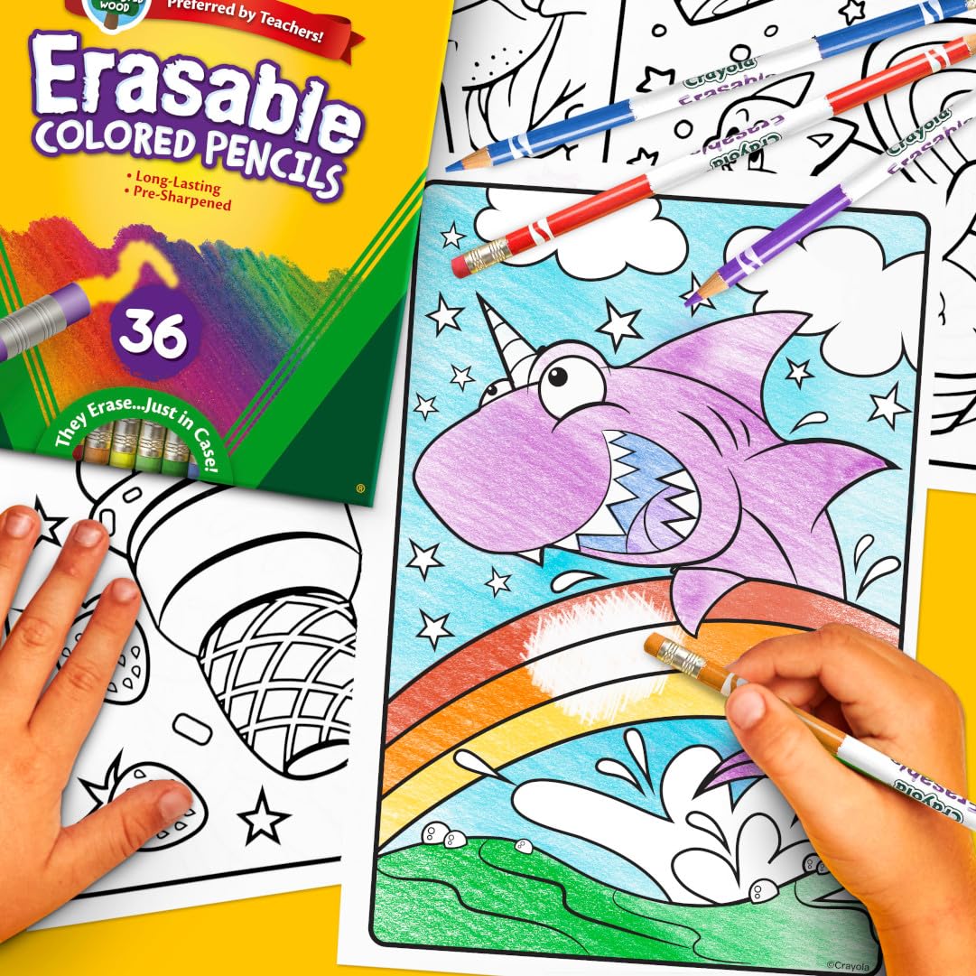 Crayola Erasable Pencils 36ct kid-friendly non-toxic design for learning.