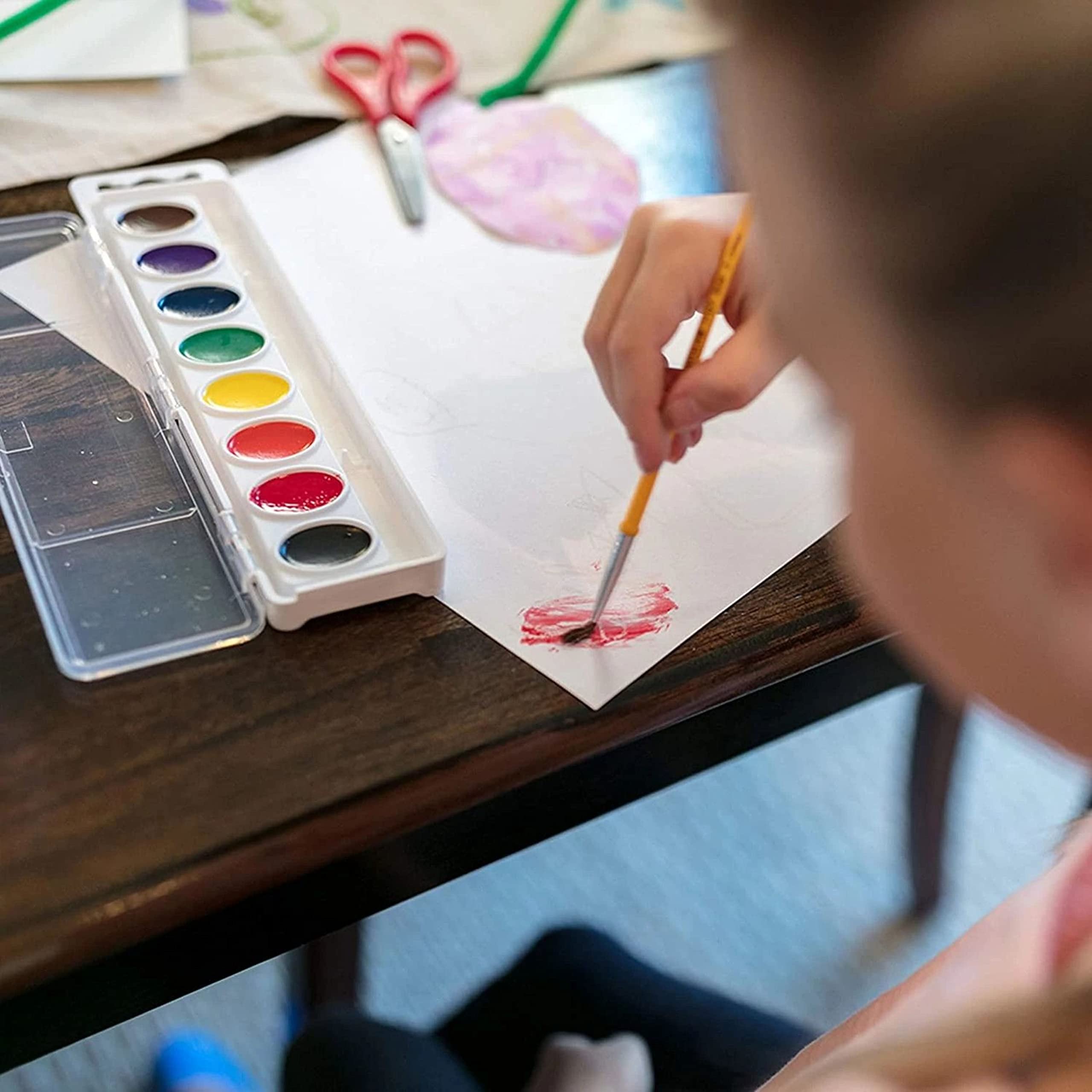 Crayola included paint brush enables immediate creativity.