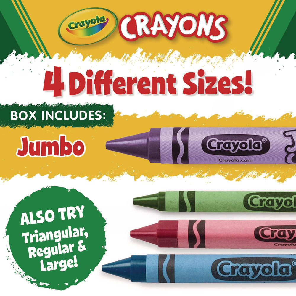 Crayola Jumbo Crayons color spectrum includes primary and secondary shades