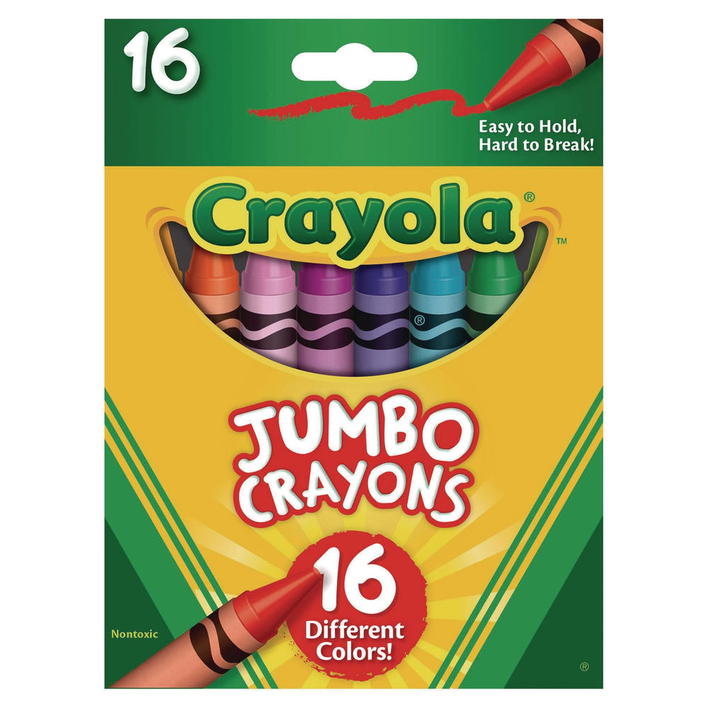 Crayola Jumbo Crayons pack front with bright colors for early art exploration