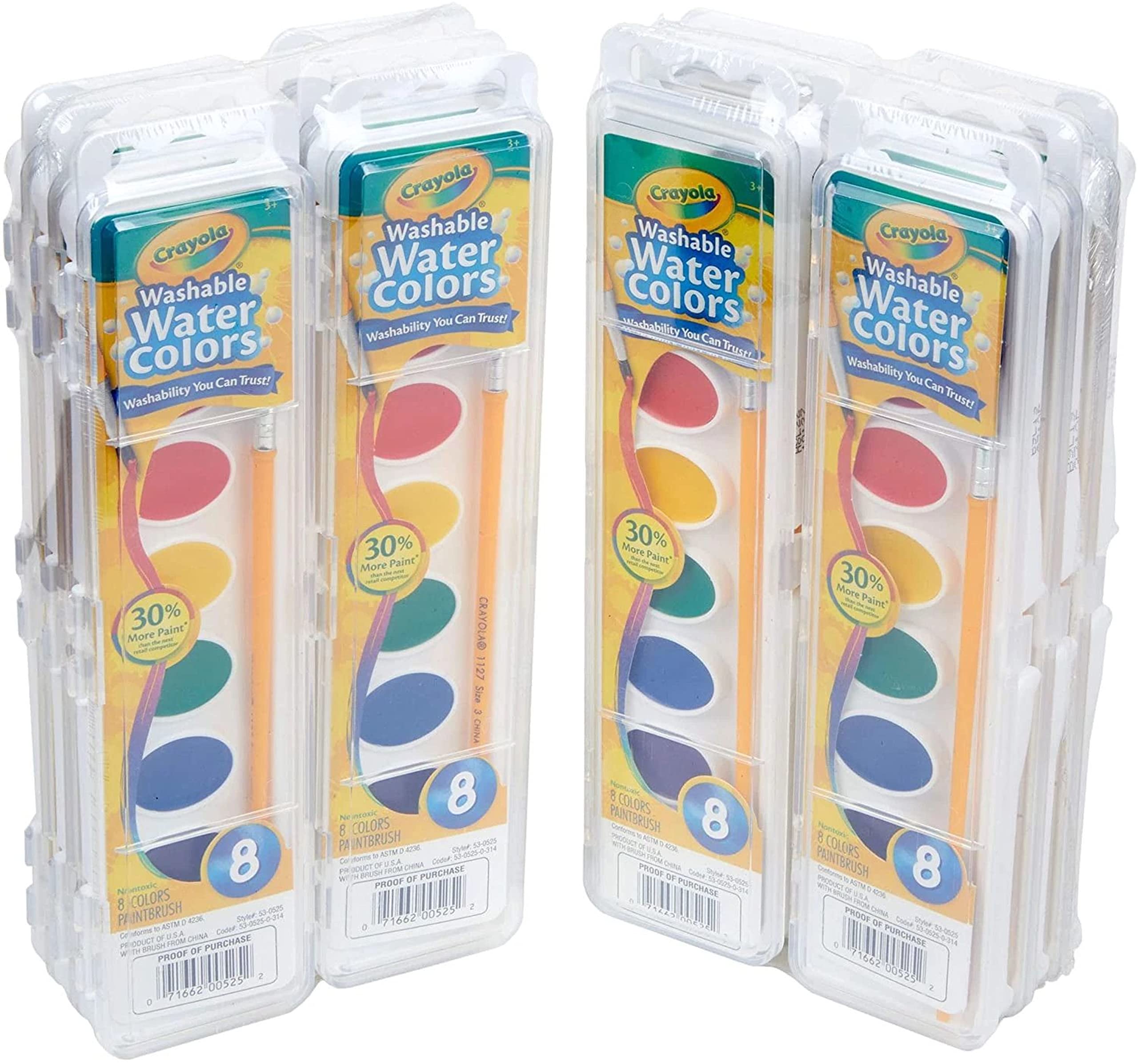 Crayola watercolor sets are non-toxic and kid-safe.
