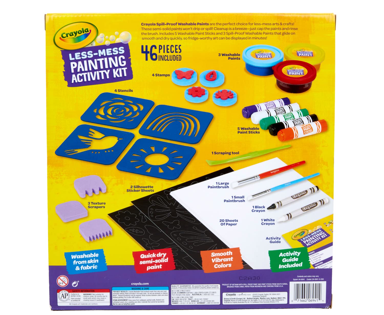 Crayola Less Mess Painting Activity Kit stencils guiding neat designs