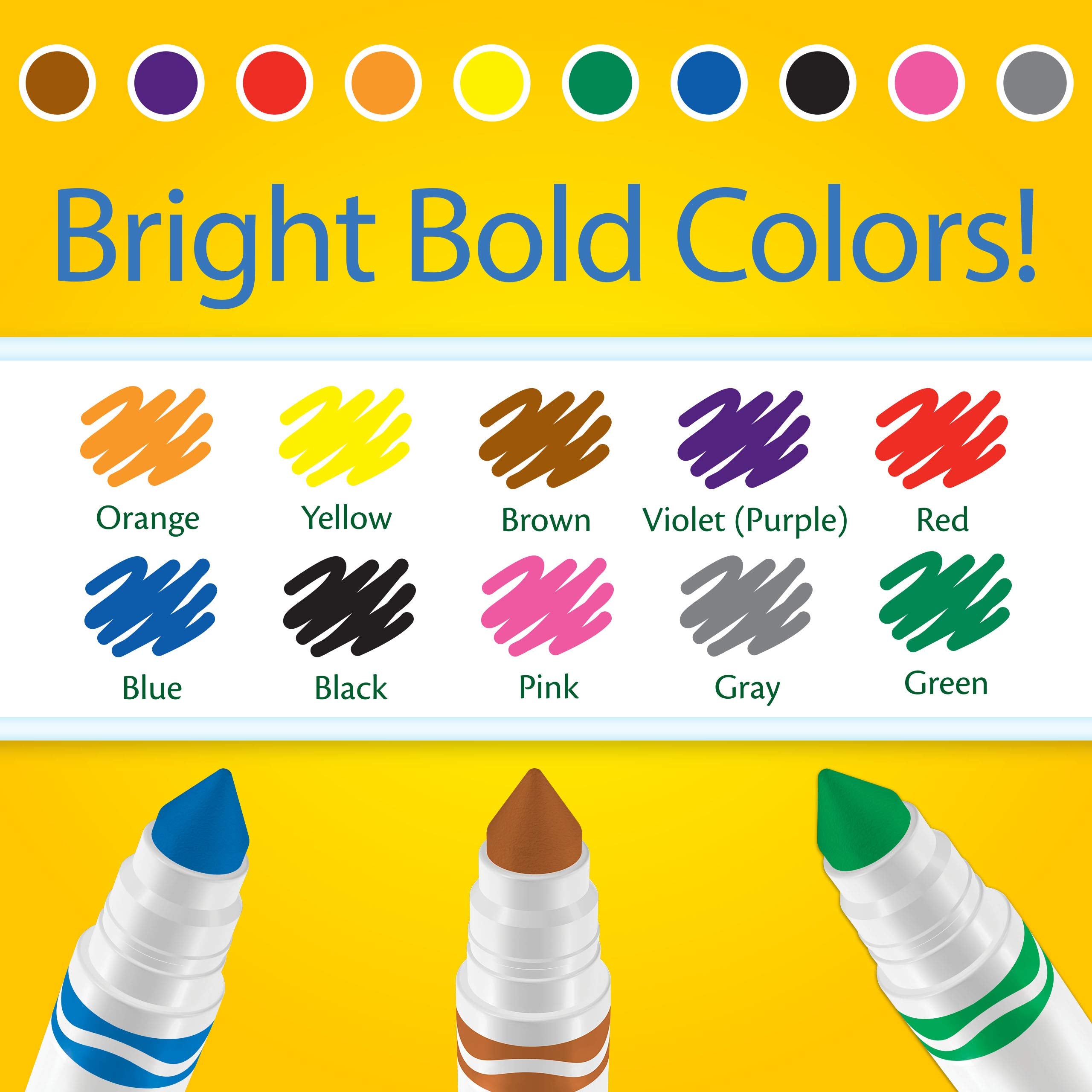 Crayola Broad Line markers designed for classroom use during group projects.