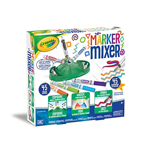 Crayola Marker Mixer color pour demonstrates two markers merging into a new hue.