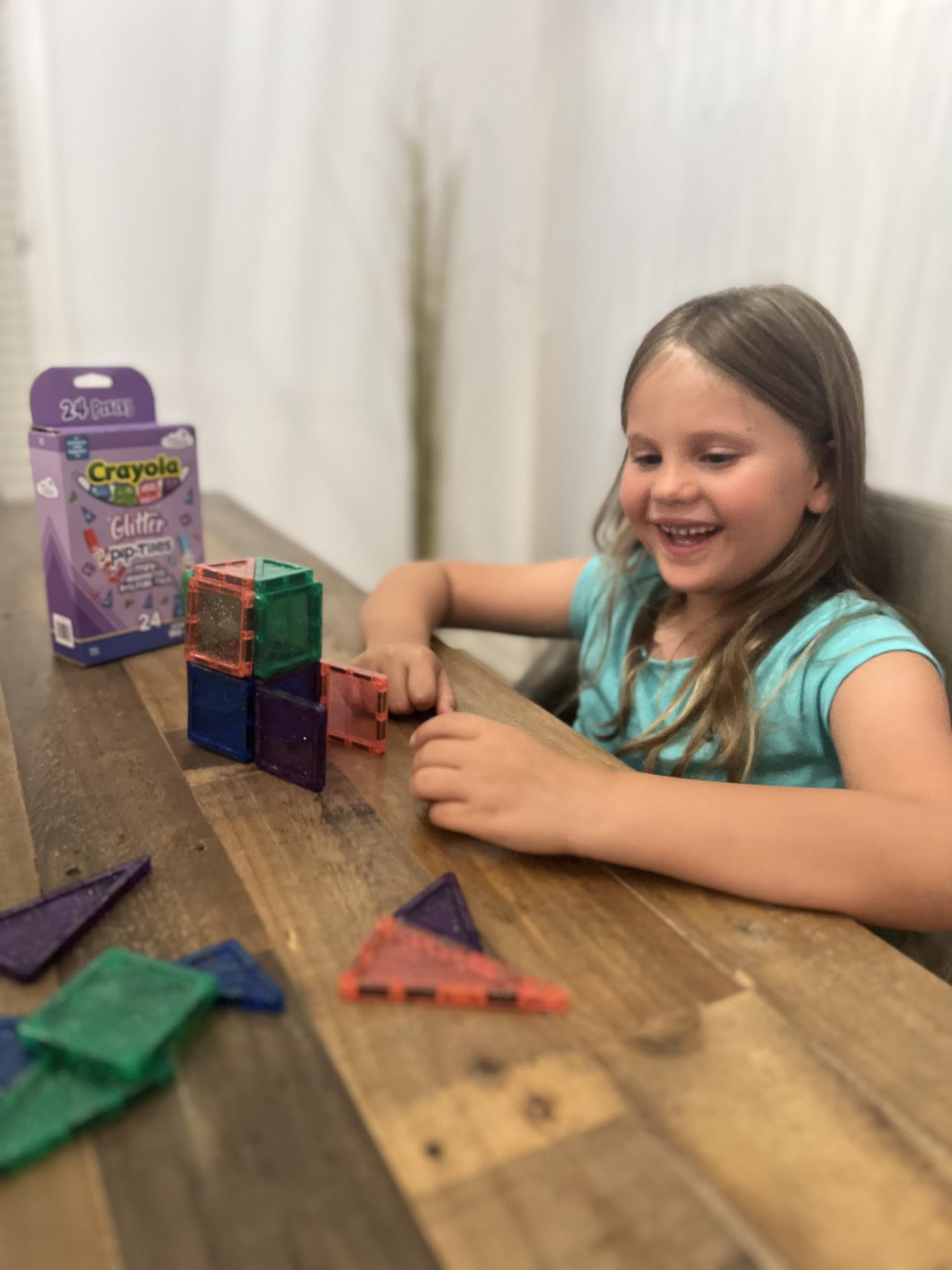 CreateOn Crayola Mini Magnetic PIP-Tiles glitter characters play for creative scenes