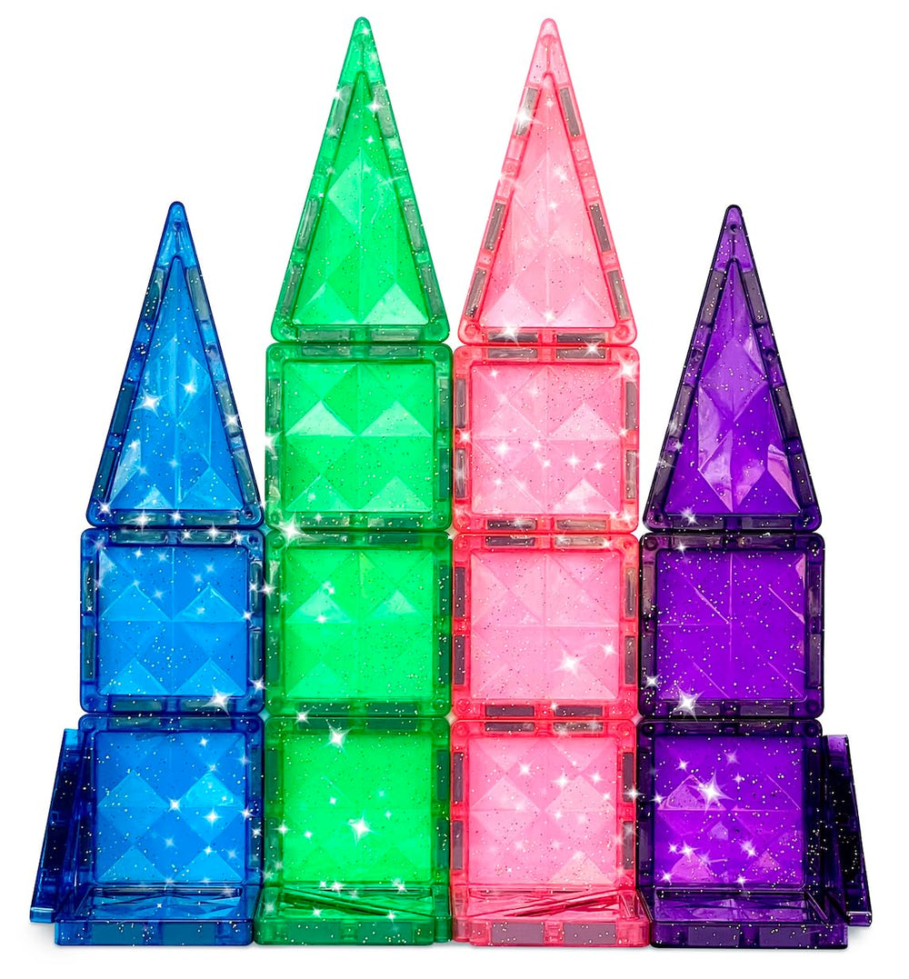 CreateOn Crayola Mini Magnetic PIP-Tiles glitter color shapes learning in bright hues