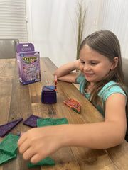 CreateOn Crayola Mini Magnetic PIP-Tiles glitter pack features convenient storage and portability