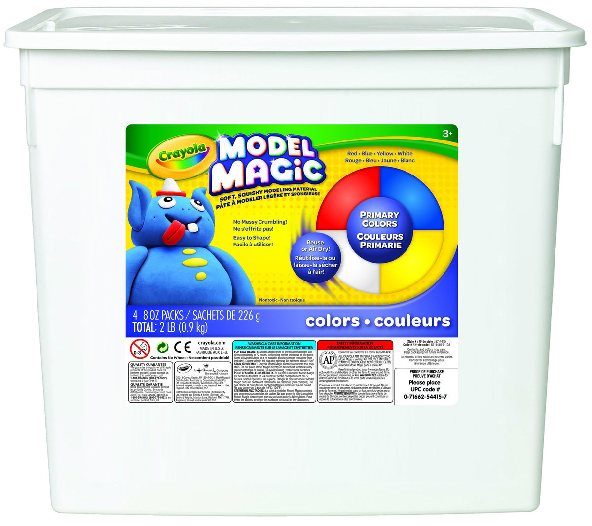 Crayola Model Magic bucket with four color pouches for hands-on crafting
