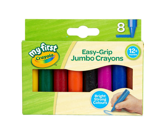 Crayola MyFirst Jumbo Crayons with easy grip, ideal for toddlers starting to colour.