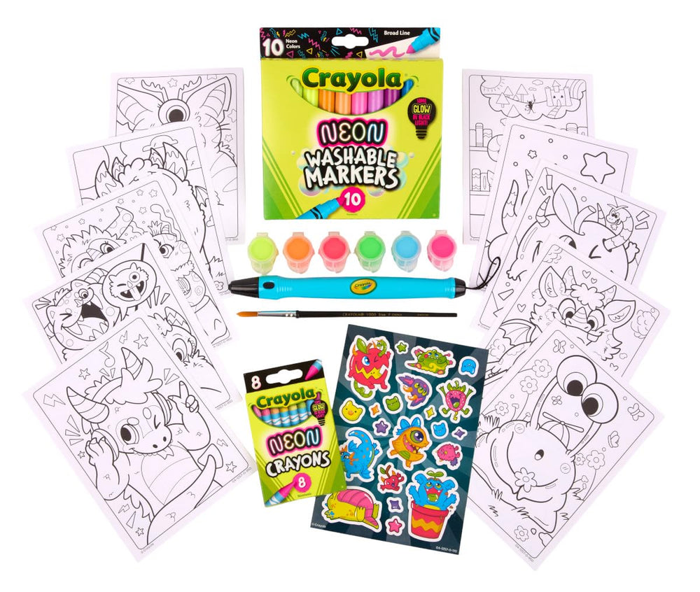 Crayola Neon Crayons offer vivid strokes for bold drawings.