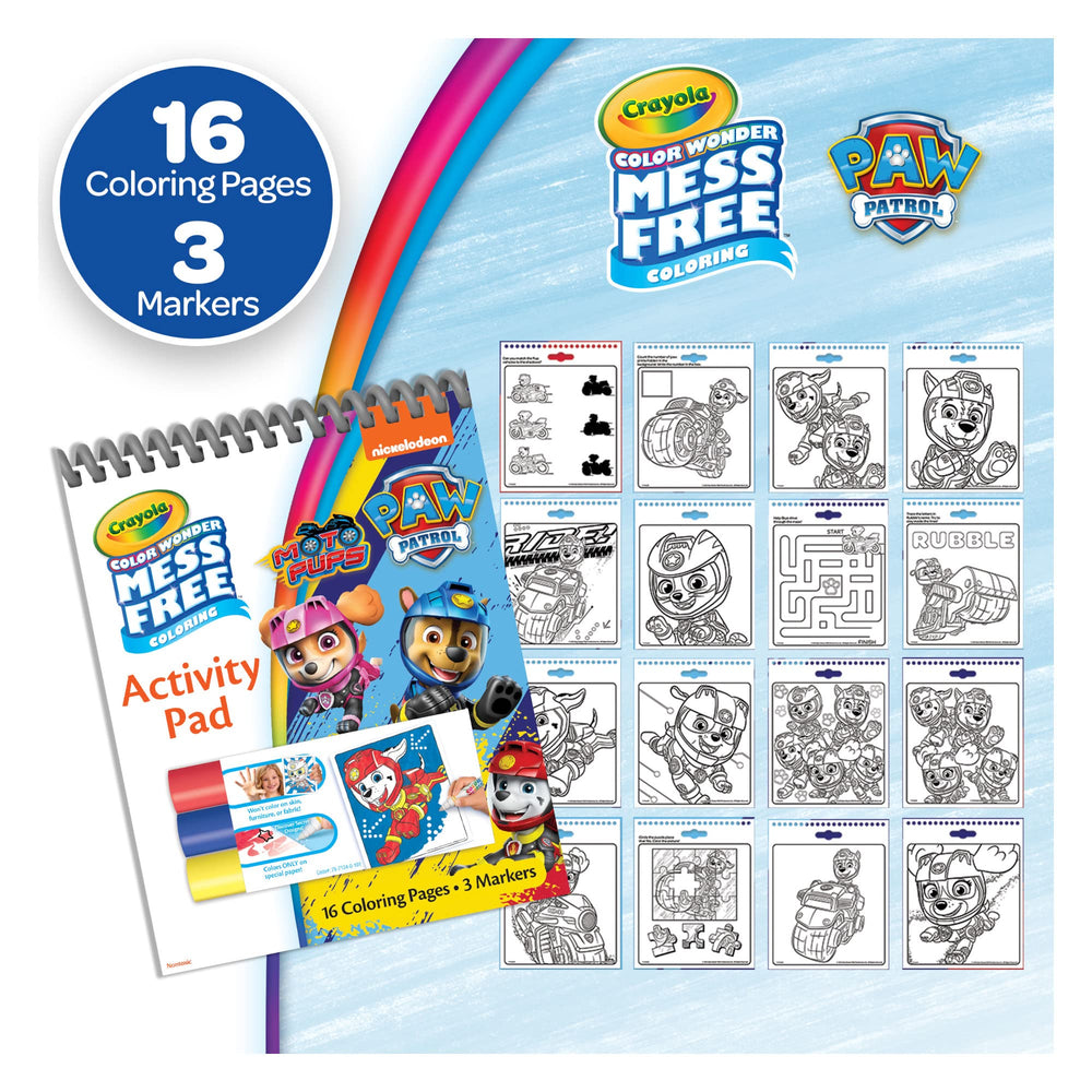 Color Wonder travel-friendly pads from Crayola Nickelodeon for coloring on trips.