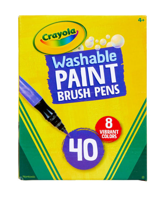 Crayola No-Drip Paint Brush Pens 40-count for mess-free art.