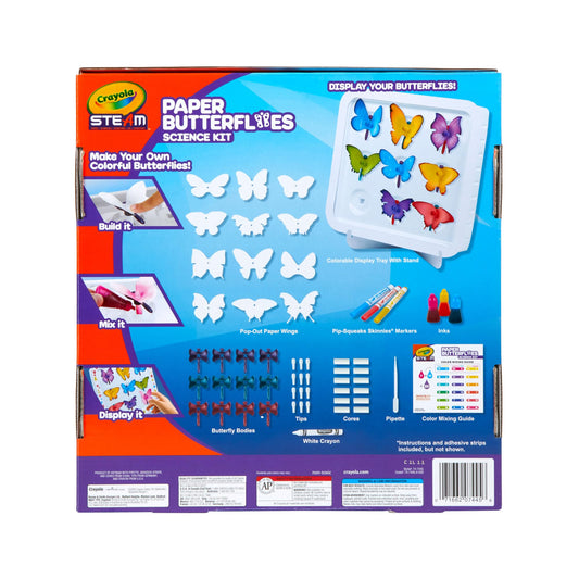 Crayola butterflies wings display vibrant inks and capillary action.