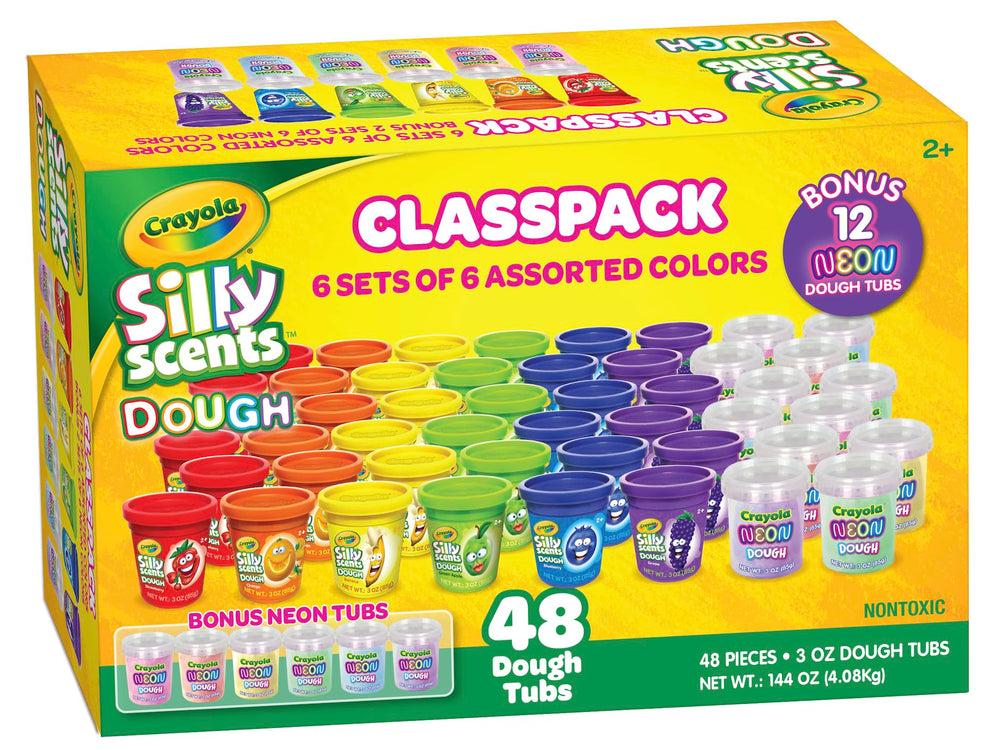 Crayola Scented Dough 48-pack tubs for classroom crafts and sensory play