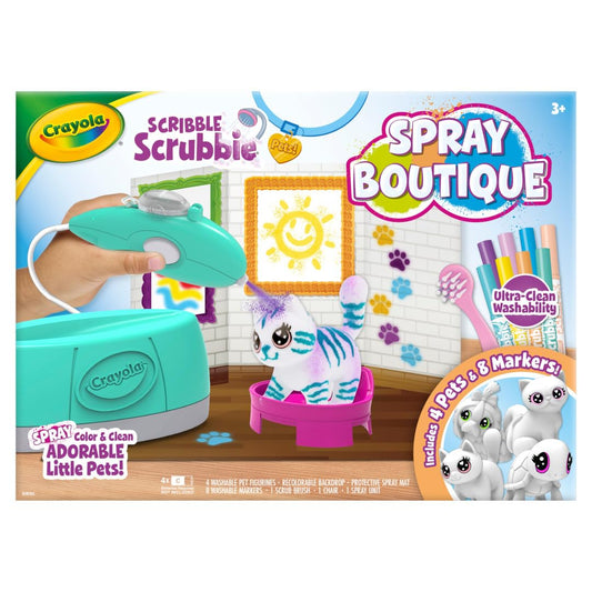 Crayola Scribble Scrubbie airbrush sprayer unit enables reusable art moments.