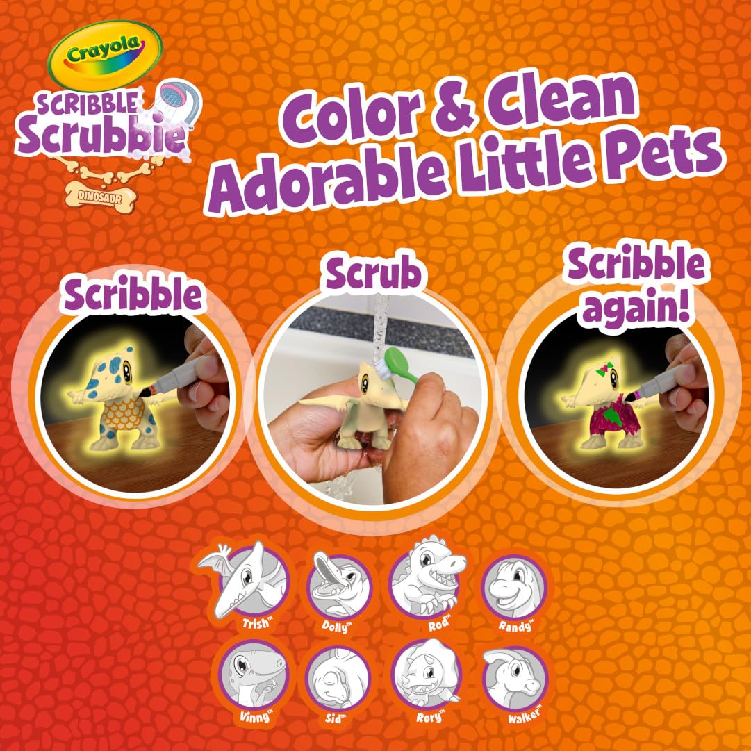 Kids can design bold patterns on dinos, then rinse away for new creations.