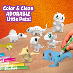 Dino activity set keeps markers and brush organized for play.